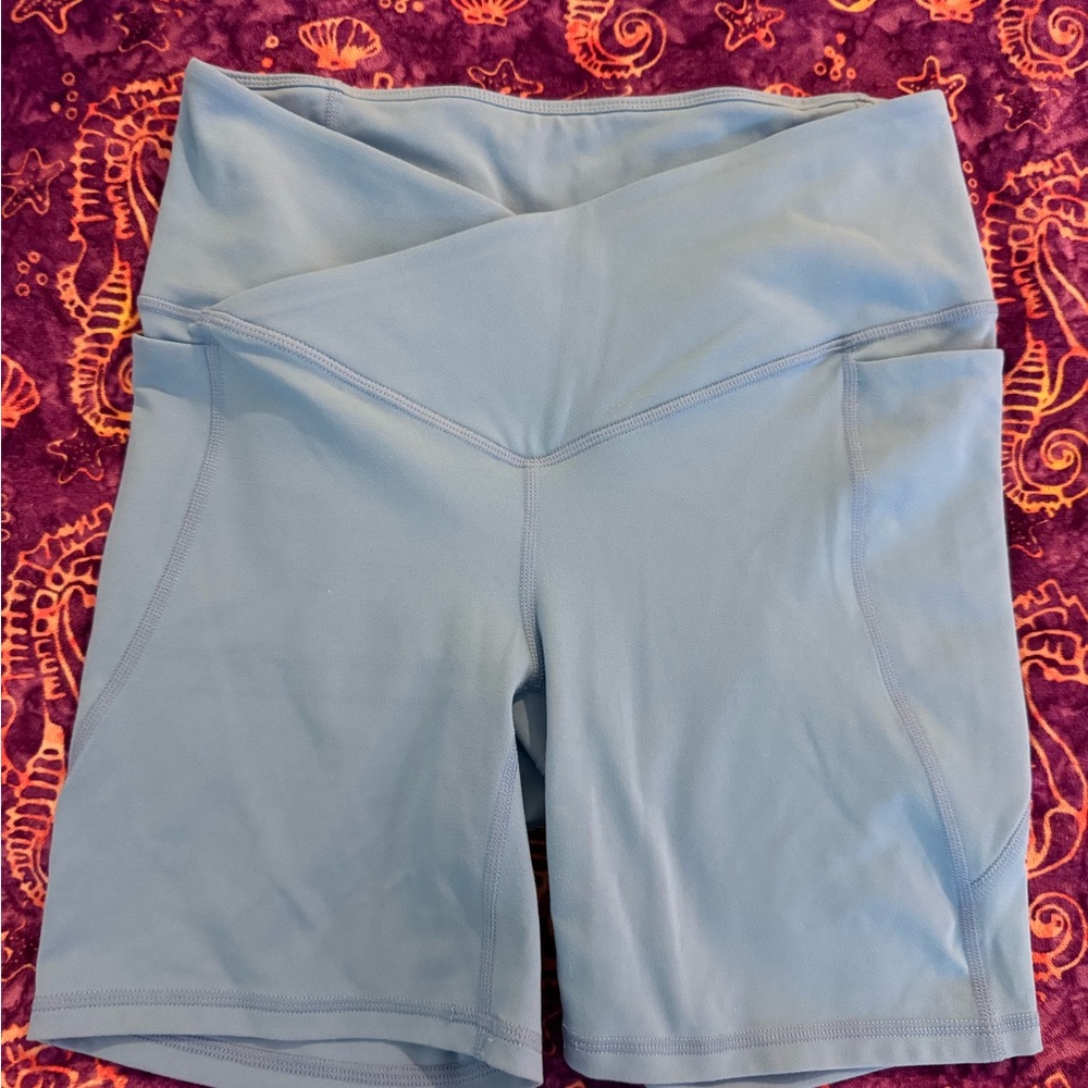 Fabletics Light Blue Bike Shorts